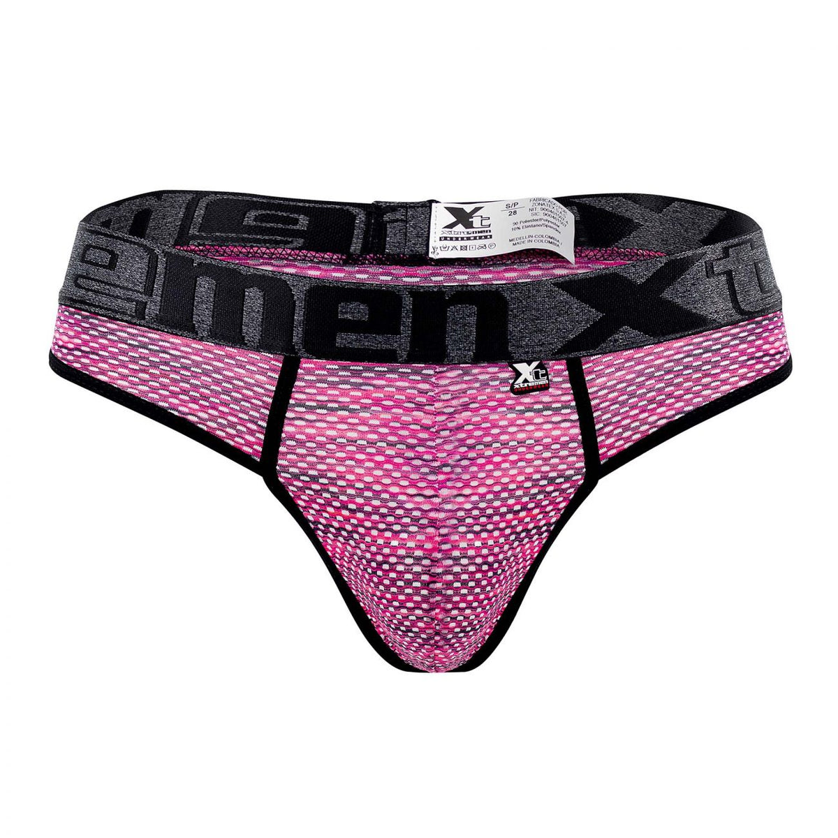 Xtremen 남성 언더웨어 91100X 마이크로화이버 메쉬 썽(Thong) 핑크