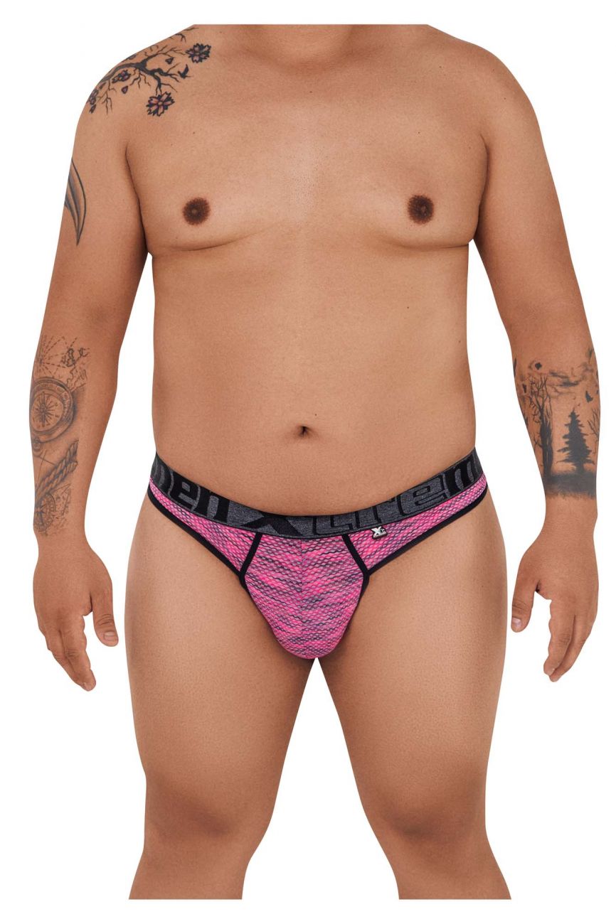 Xtremen 남성 언더웨어 91100X 마이크로화이버 메쉬 썽(Thong) 핑크