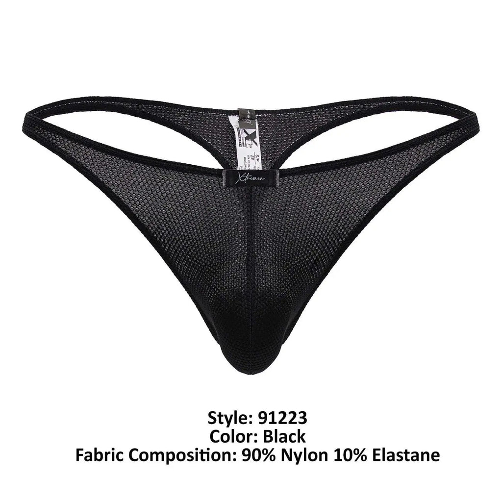 Xtremen Men's Underwear 91223 Microfiber Thongs Color Black