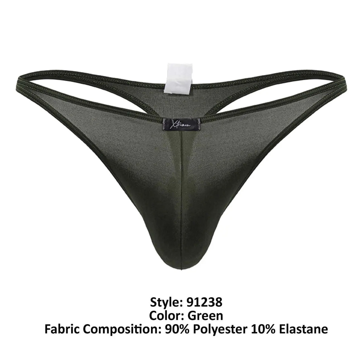Xtremen Men's Underwear 91238 Microfiber Thongs Color Green