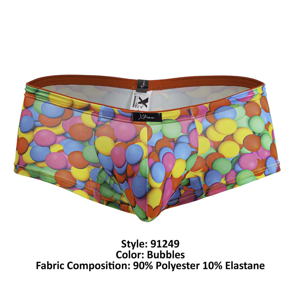 Xtremen Men's Underwear 91249 Printed Trunks Color Bubbles
