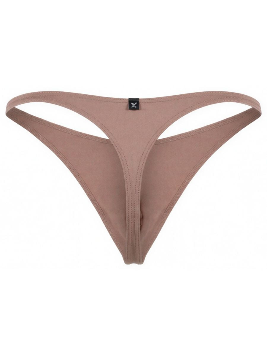 Xtremen model 93320 men's thong in dusty rose colour, featuring a soft cotton-blend fabric and branded front tab.