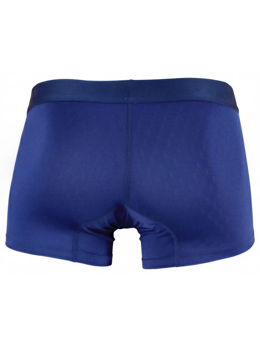 Xtremen blue trunks (model 90150) featuring a comfortable stretch fabric waistband, back view.