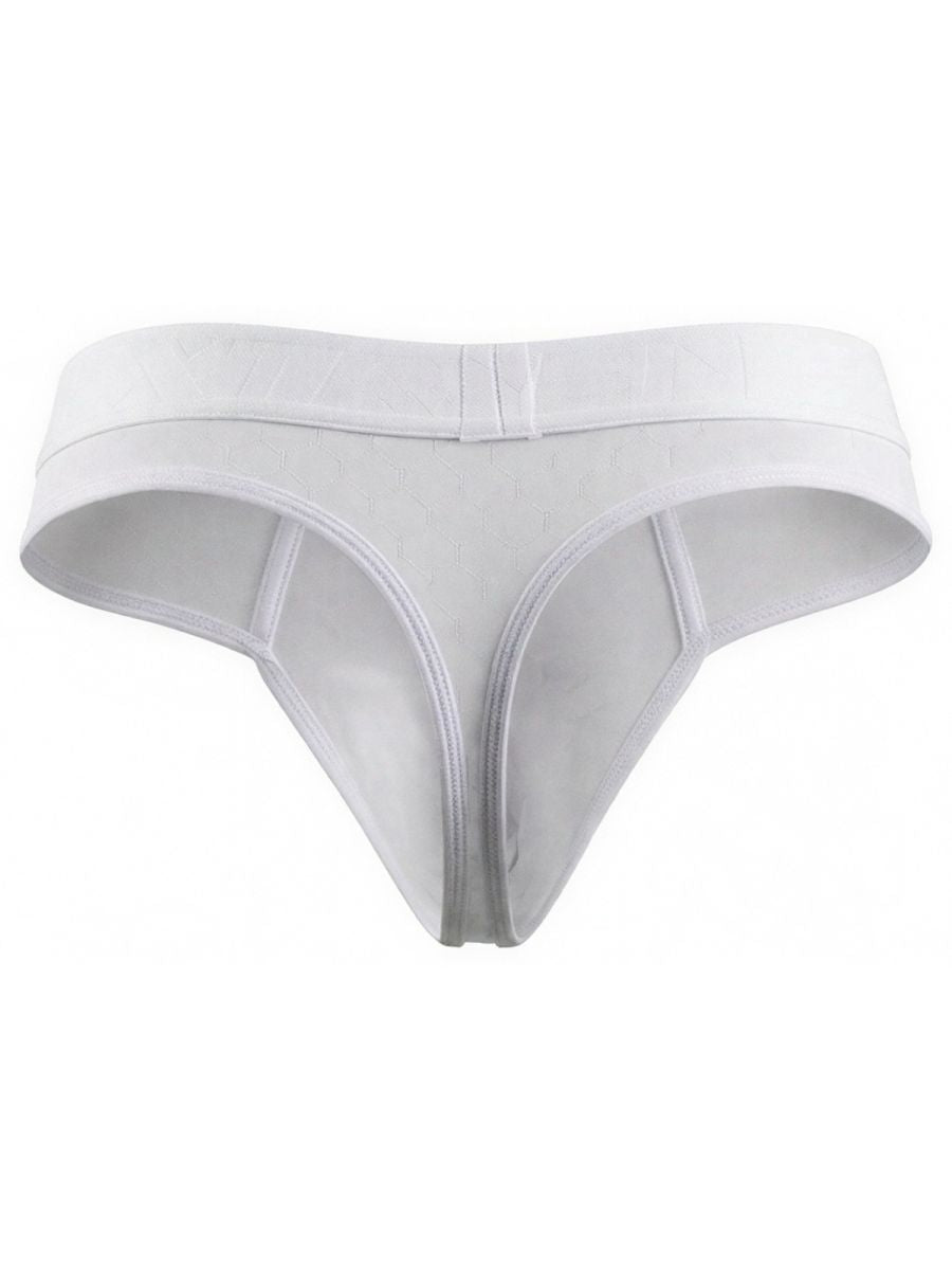 Xtremen white thong with textured fabric and branded waistband. Model number not visible.