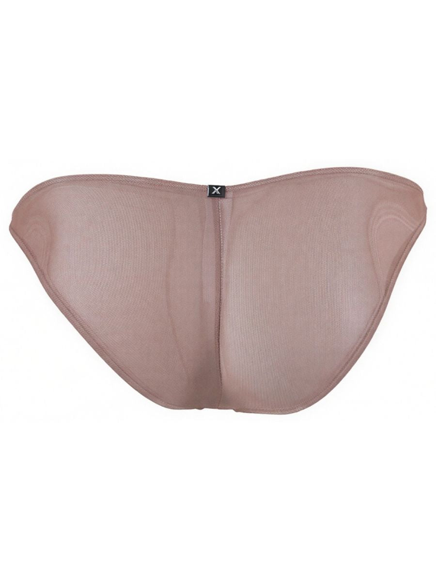Xtremen men's nude bikini brief, model 90910, made from sheer, lightweight mesh fabric.