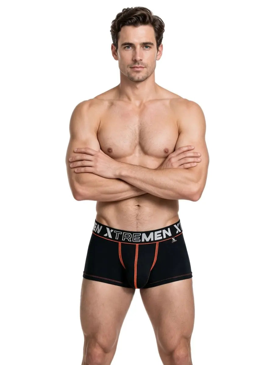 Xtremen 91265 Men's Underwear Sleek Microfiber Stretch Trunks Color Black