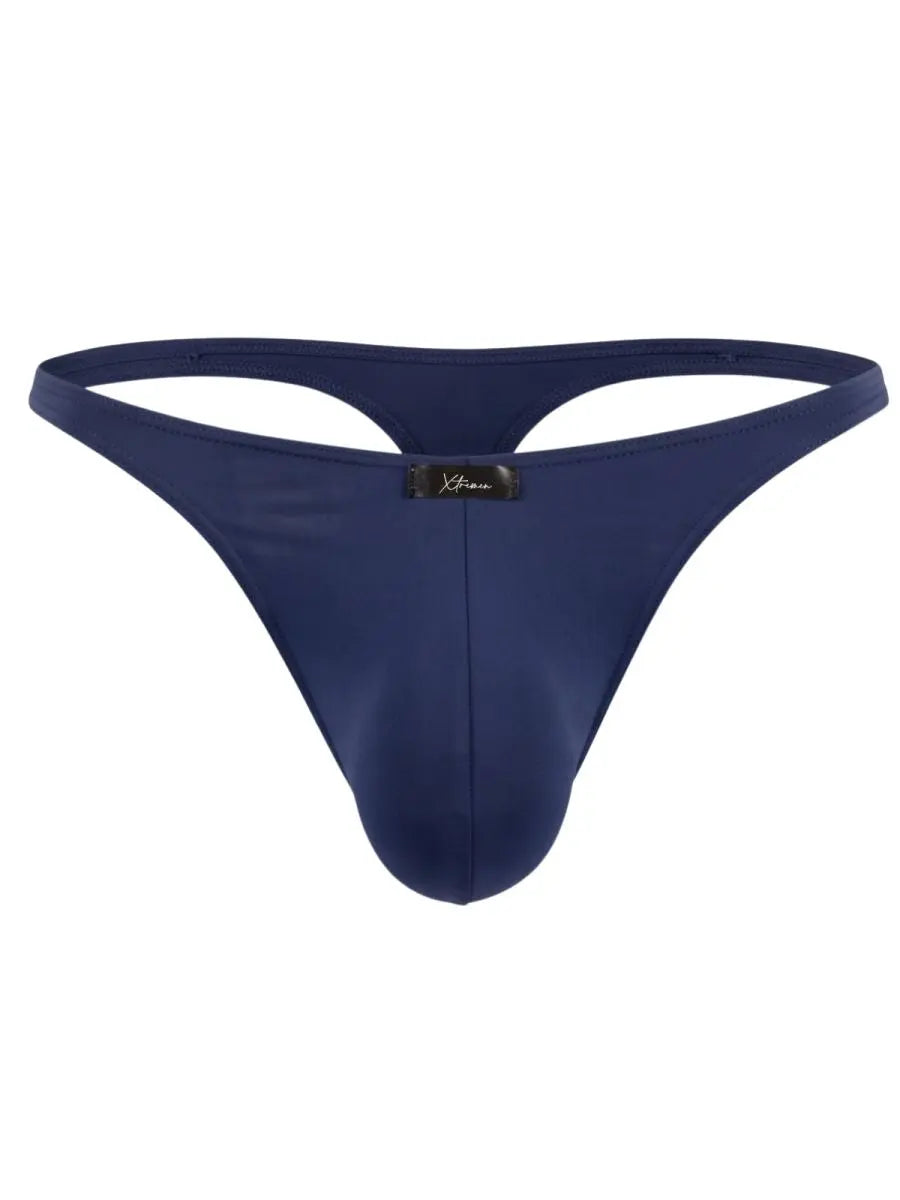 Xtremen 91266 Men's Underwear Sleek Microfiber Thongs Color Dark Blue