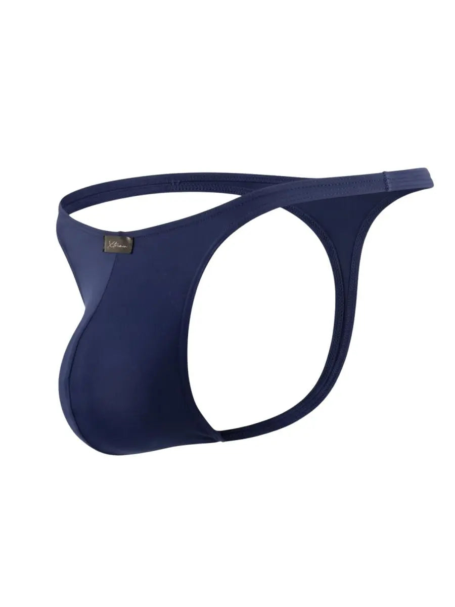 Xtremen 91266 Men's Underwear Sleek Microfiber Thongs Color Dark Blue