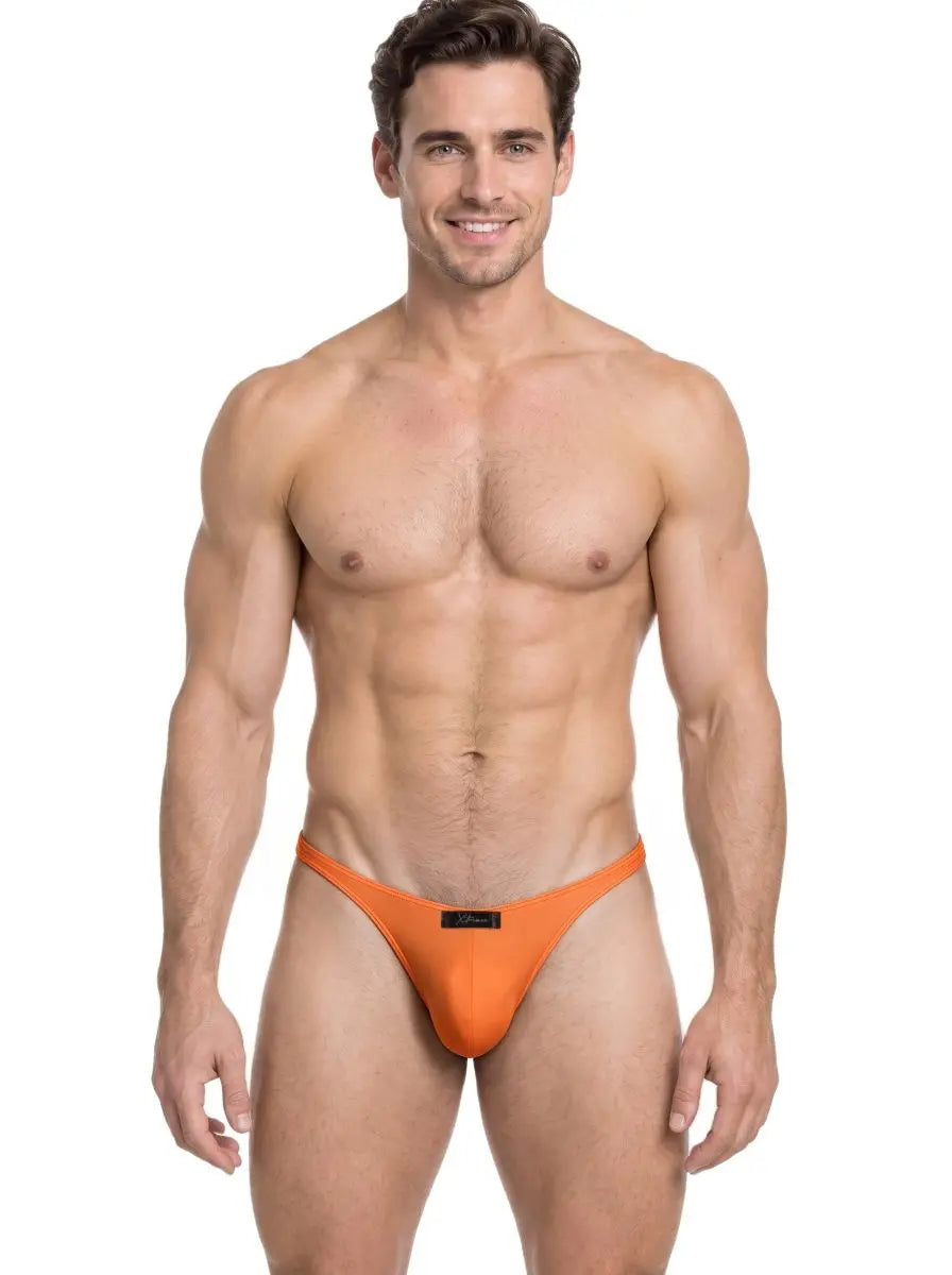 Xtremen 91266 Men's Underwear Sleek Microfiber Thongs Color Orange