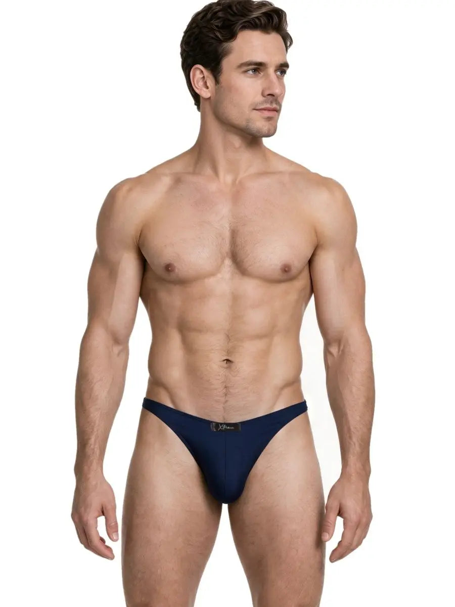 Xtremen 91267 남성용 마이크로파이버 비키니 속옷, 모던한 핏과 매끄러운 착용감, 다크 블루 컬러