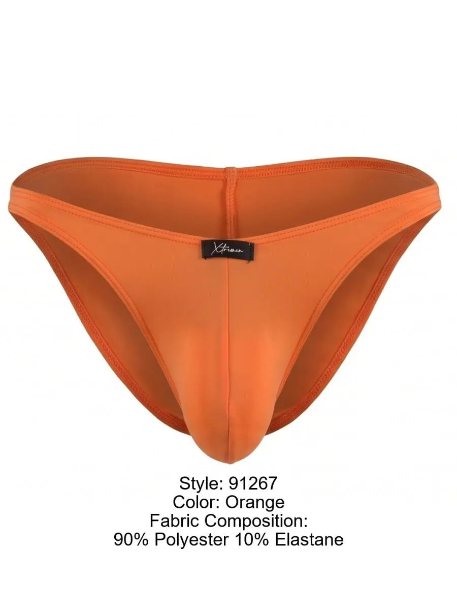 Xtremen 91267 남성용 마이크로파이버 비키니 언더웨어, 모던한 핏과 매끄러운 착용감, 오렌지 색상