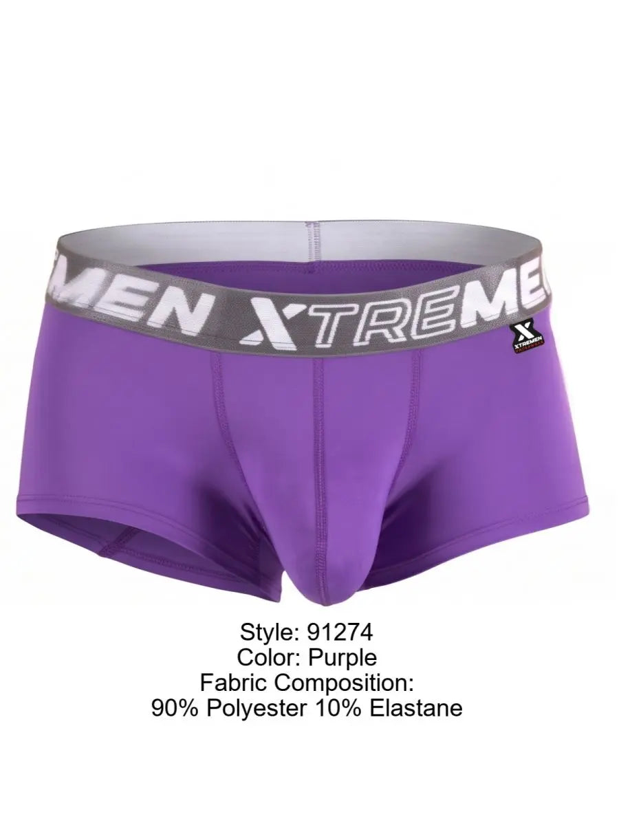Xtremen 91274 남성용 마이크로파이버 트렁크 드로즈, 데일리 서포트용, 보라색