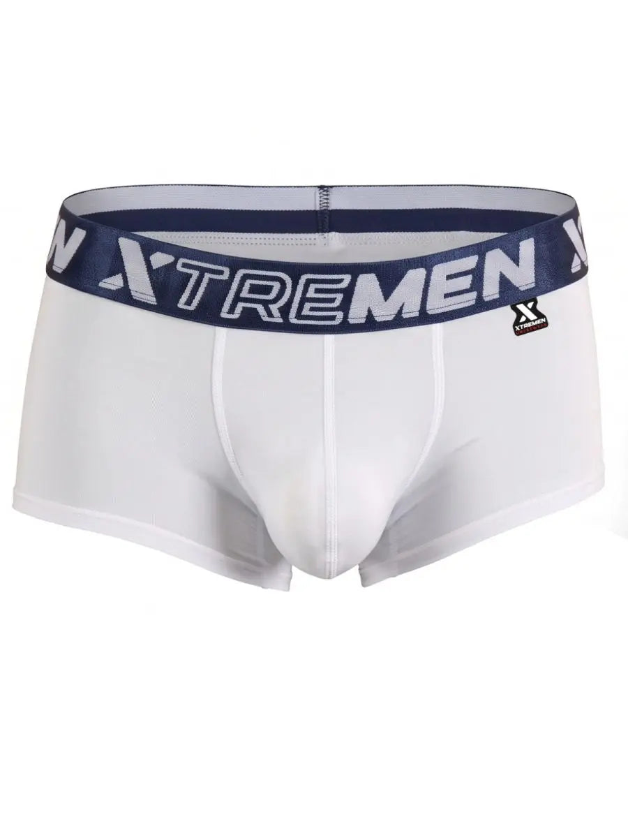 Xtremen 91274 メンズ下着 マイクロファイバー トランクス 日常使い サポートカラー ホワイト