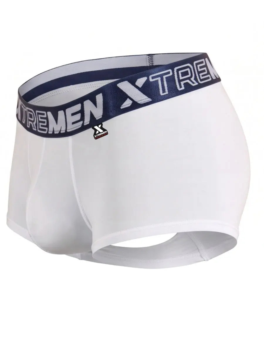 Xtremen 91274 メンズ下着 マイクロファイバー トランクス 日常使い サポートカラー ホワイト