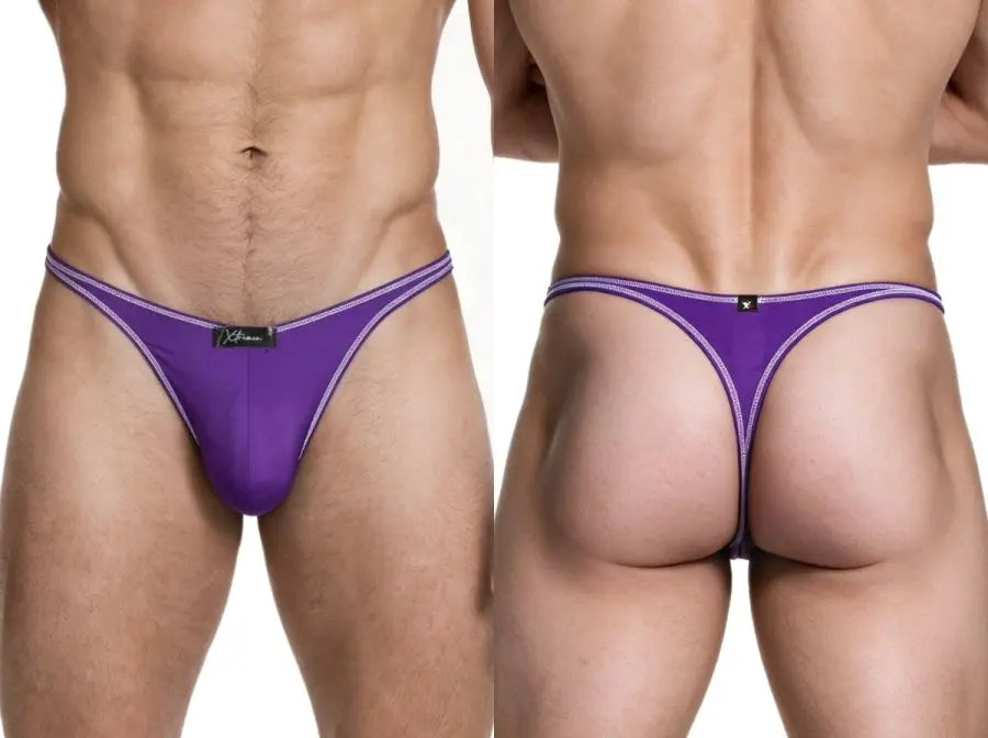 Xtremen 91275 남성용 언더웨어 슬릭 마이크로파이버 티팬티 보라색