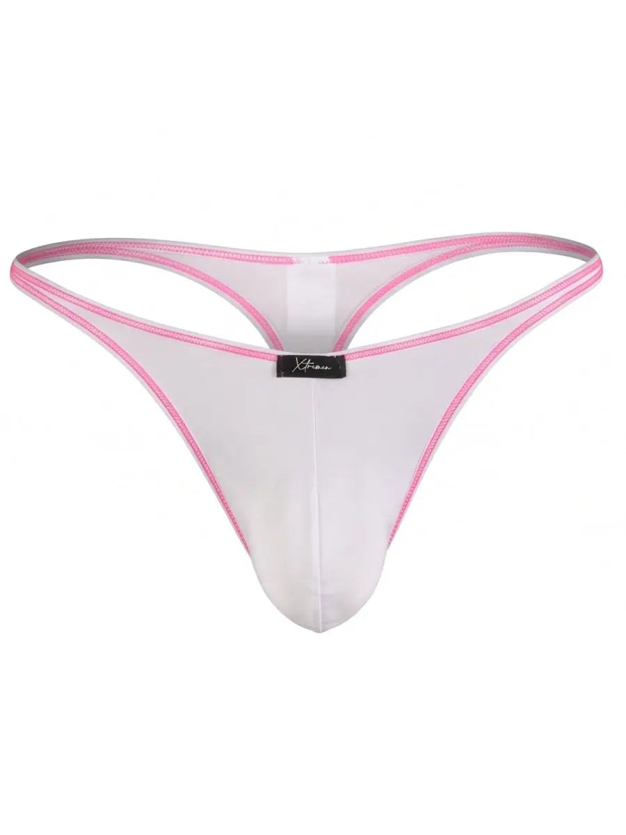 Xtremen 91275 Men's Underwear Sleek Microfiber Thongs Color White