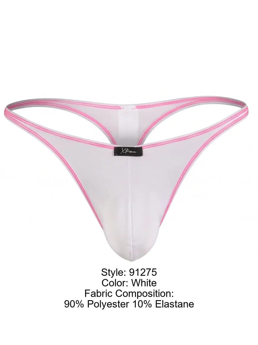 Xtremen 91275 남성용 언더웨어 슬릭 마이크로파이버 티팬티 화이트