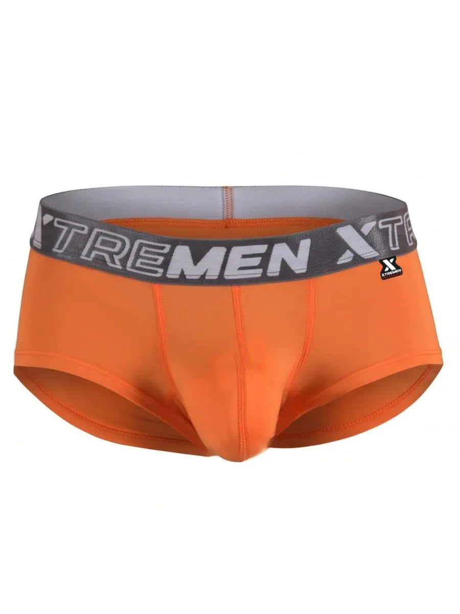 Xtremen 91280 남성용 언더웨어 슬릭 마이크로파이버 브리프 오렌지색