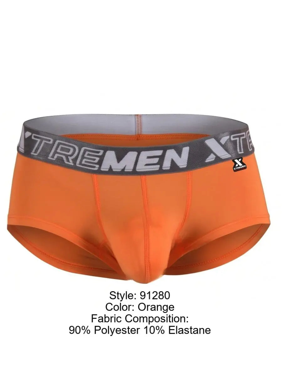 Xtremen 91280 남성용 언더웨어 슬릭 마이크로파이버 브리프 오렌지색