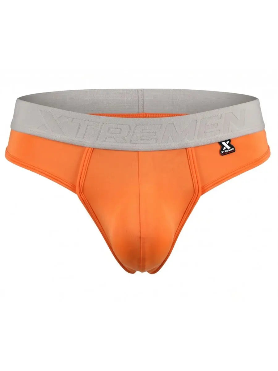 Xtremen 91281 남성용 언더웨어 매끄러운 마이크로파이버 티팬티 오렌지색