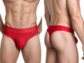 Xtremen 91281 남성용 언더웨어 슬릭 마이크로파이버 티팬티 레드