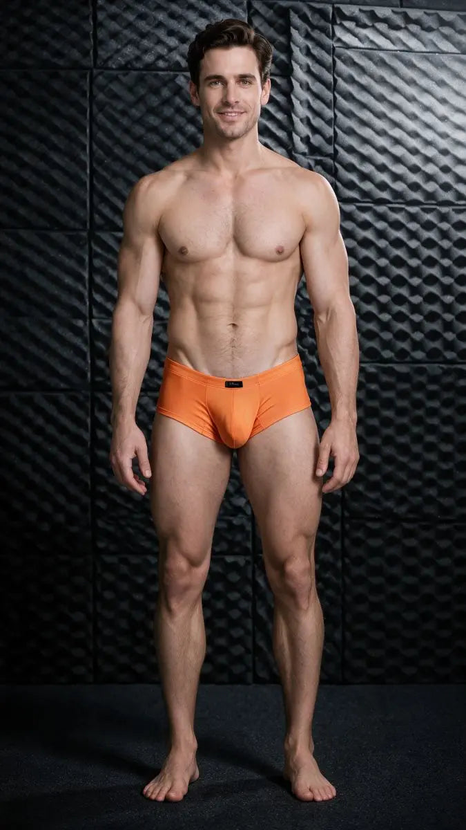 Xtremen 91282 남성용 언더웨어 슬릭 마이크로파이버 브리프 오렌지색
