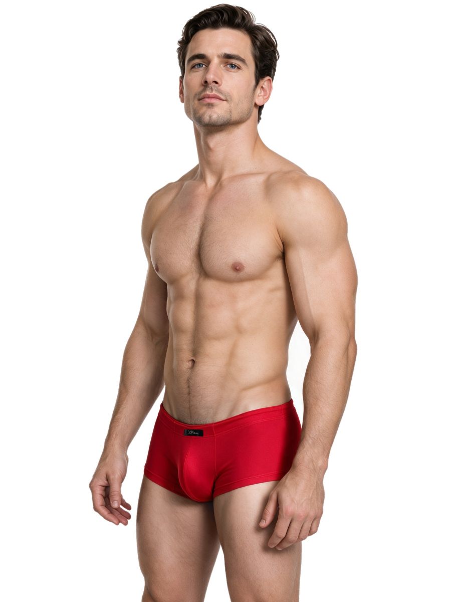 Xtremen 91282 남성용 언더웨어 슬릭 마이크로파이버 브리프 레드