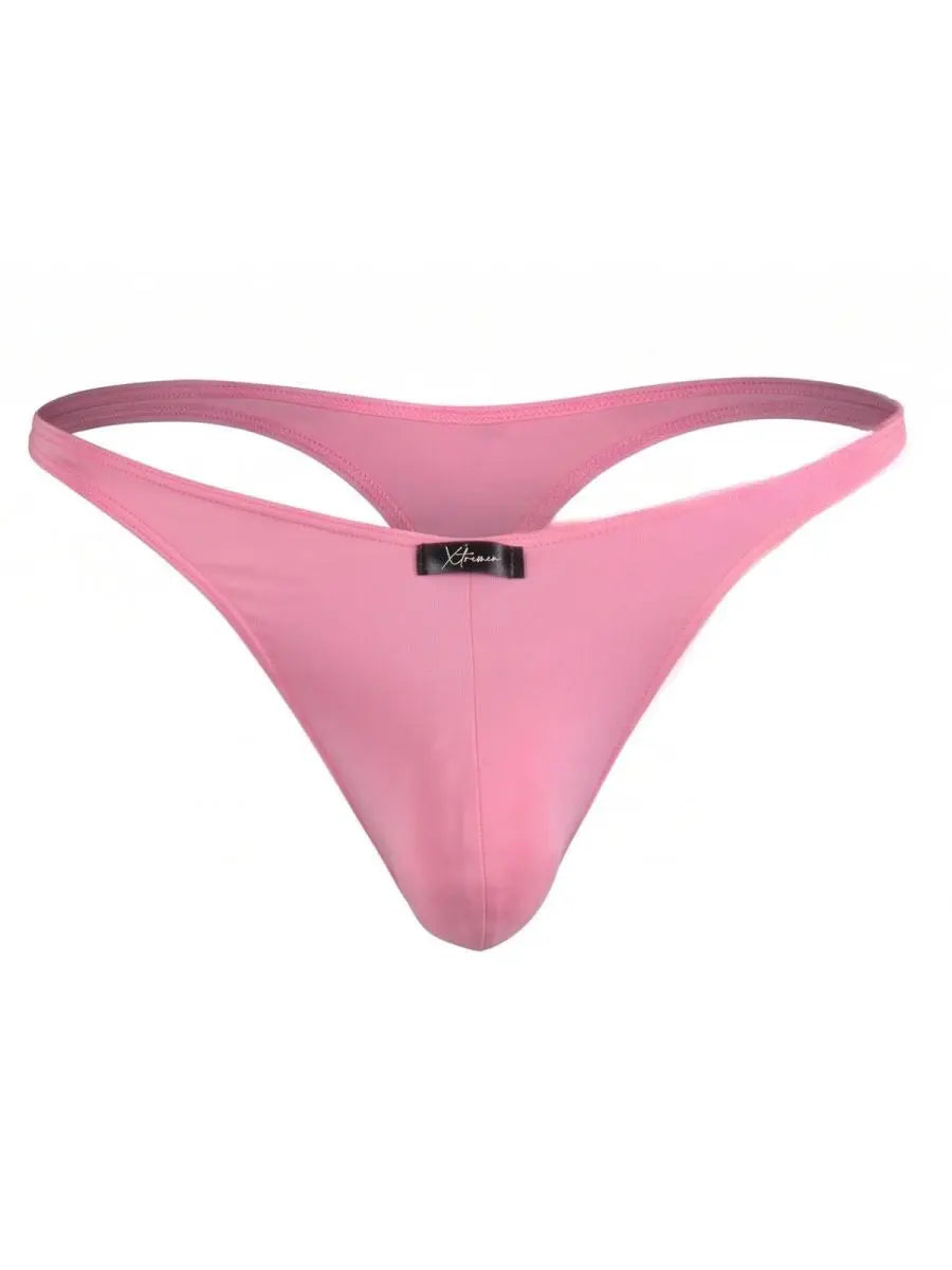 Xtremen 91287 남성용 마이크로파이버 티팬티, 세련된 미니멀 스타일, 핑크색