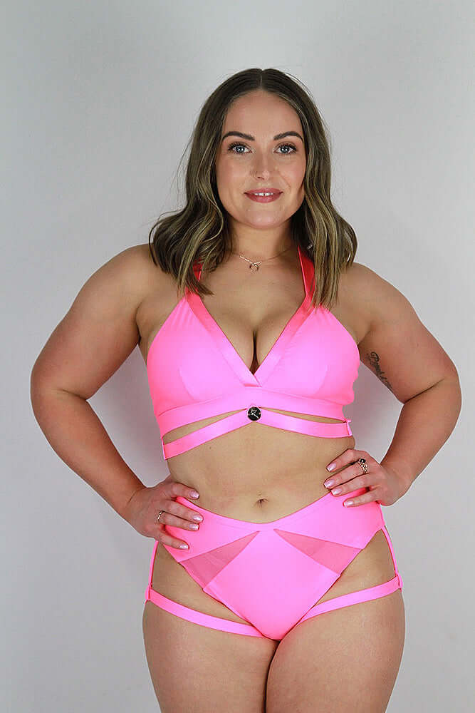 Yasmin Plunge Bralette HOT PINK