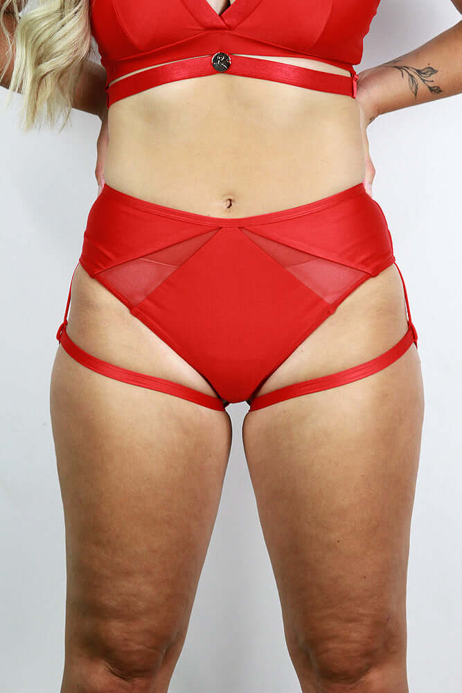 Yasmin Low Waist Booty Short RED | Pole Wear