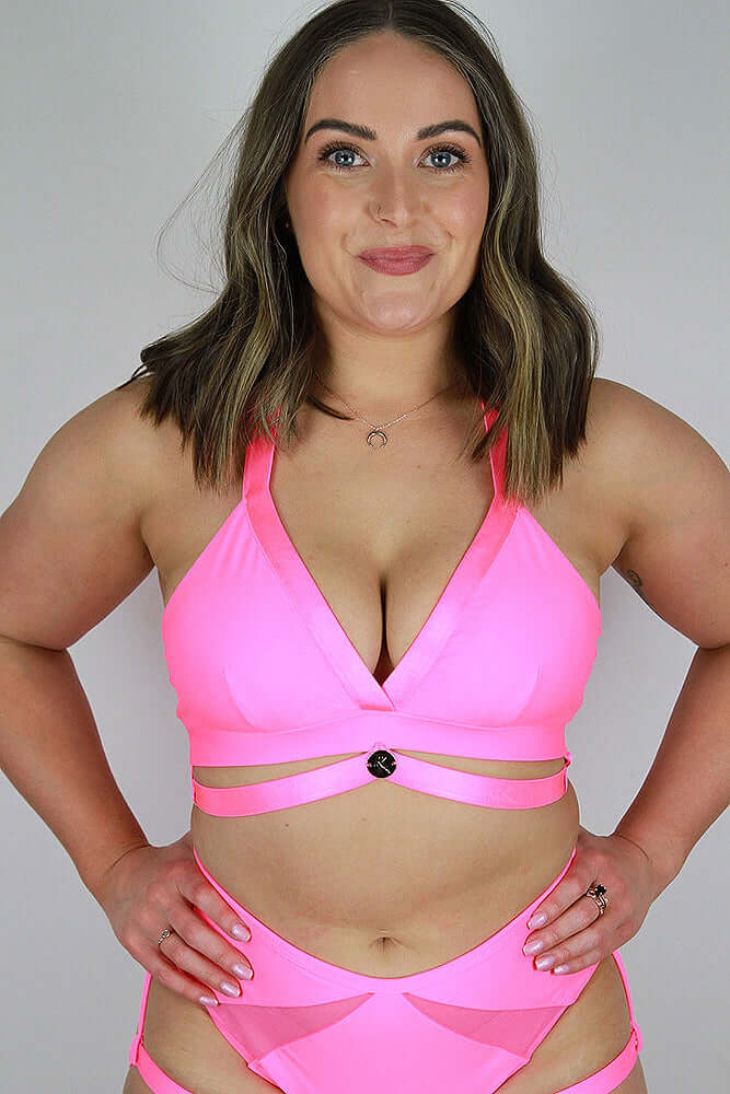 Yasmin Plunge Bralette HOT PINK