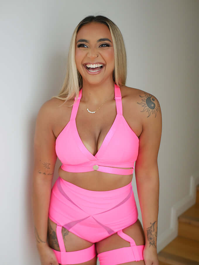 Yasmin Plunge Bralette HOT PINK