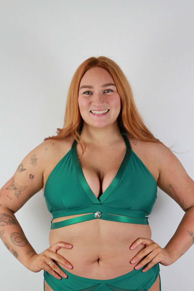Yasmin Plunge Bralette Forest Green