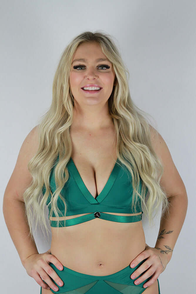 Yasmin Plunge Bralette Forest Green