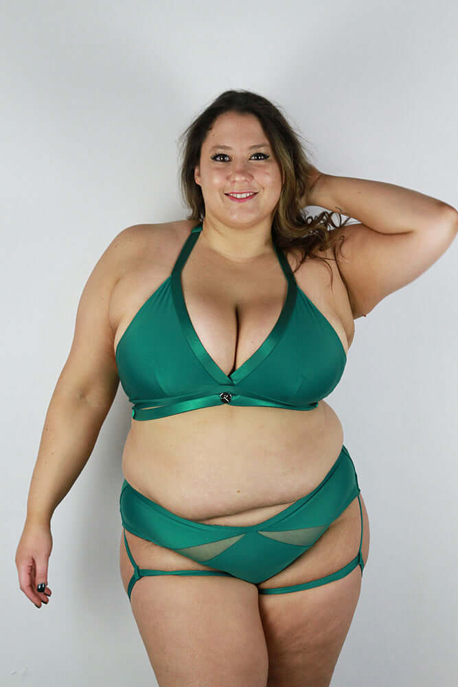 Yasmin Plunge Bralette Forest Green