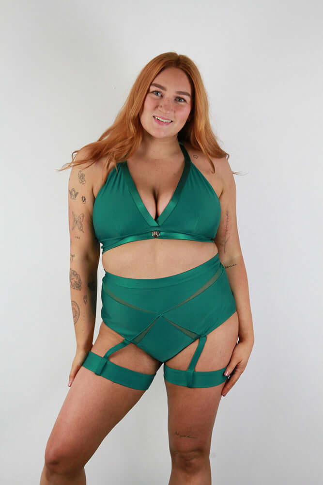 Yasmin Plunge Bralette Forest Green