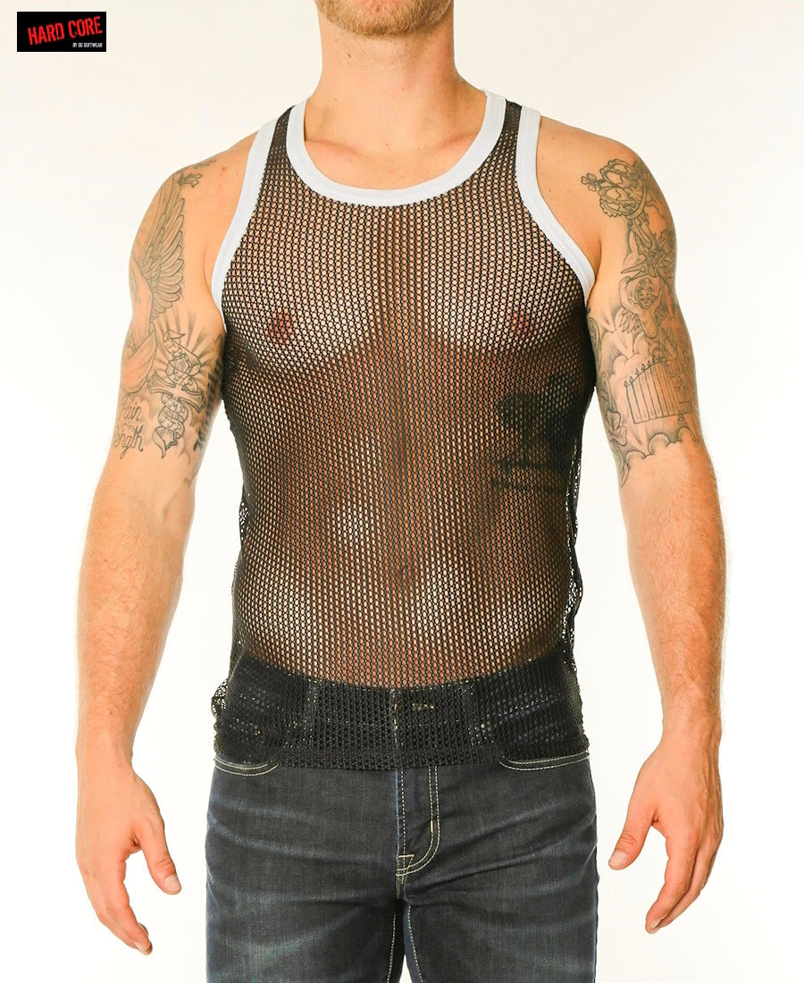 Go Softwear 4205 Men's Chain Link Mesh Tank Top - Black