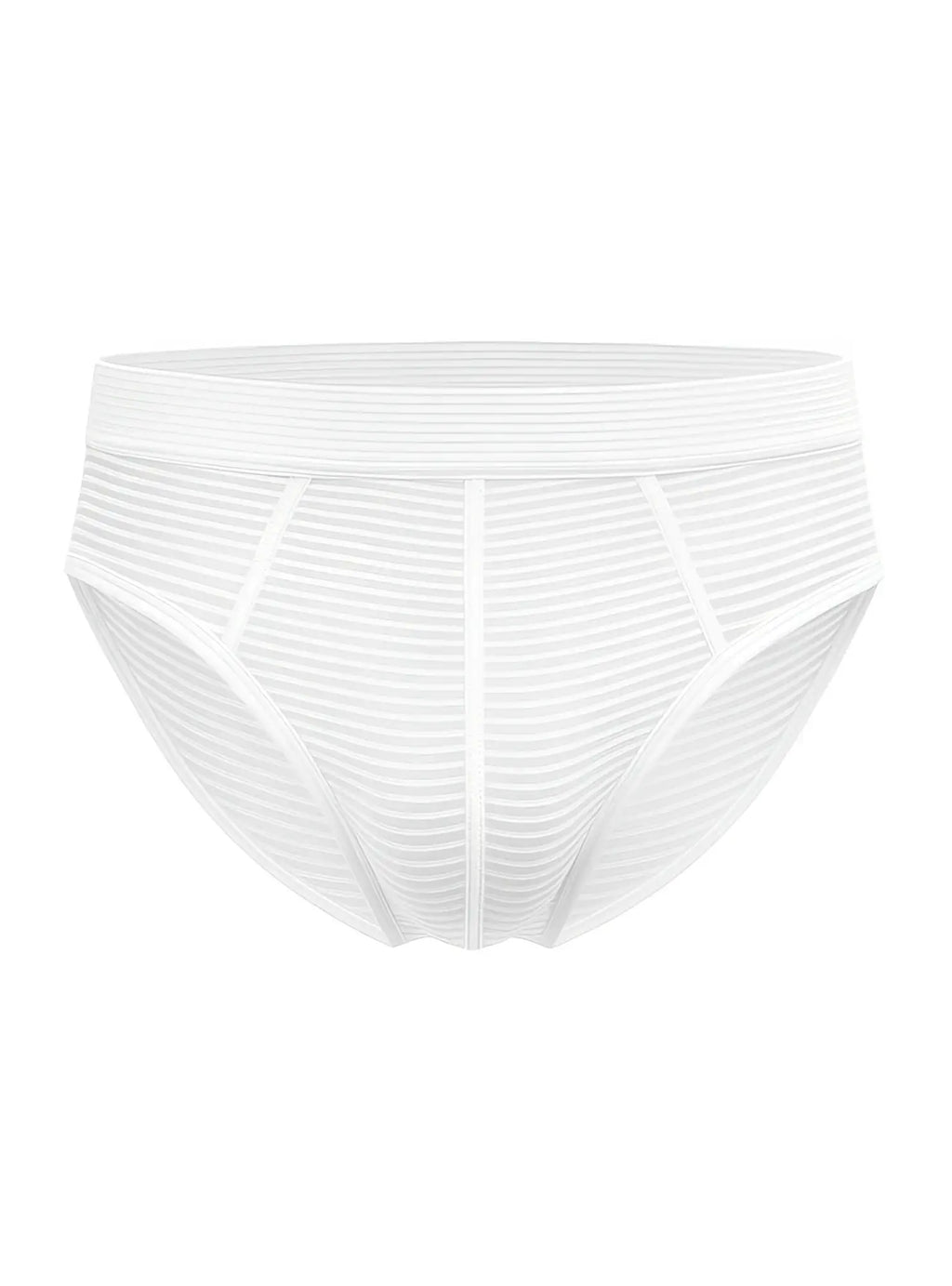 ActiveStripe cotton briefs in white with white stripes feature a smooth elastic waistband and subtle vertical ribbing