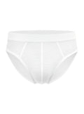 ActiveStripe cotton briefs in white with white stripes feature a smooth elastic waistband and subtle vertical ribbing