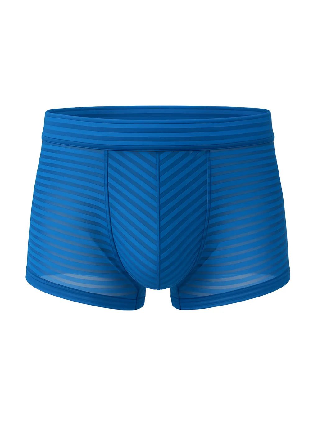 ActiveStripe nylon trunk blue striped menâ€™s boxer briefs with textured form-fitting design for active wear