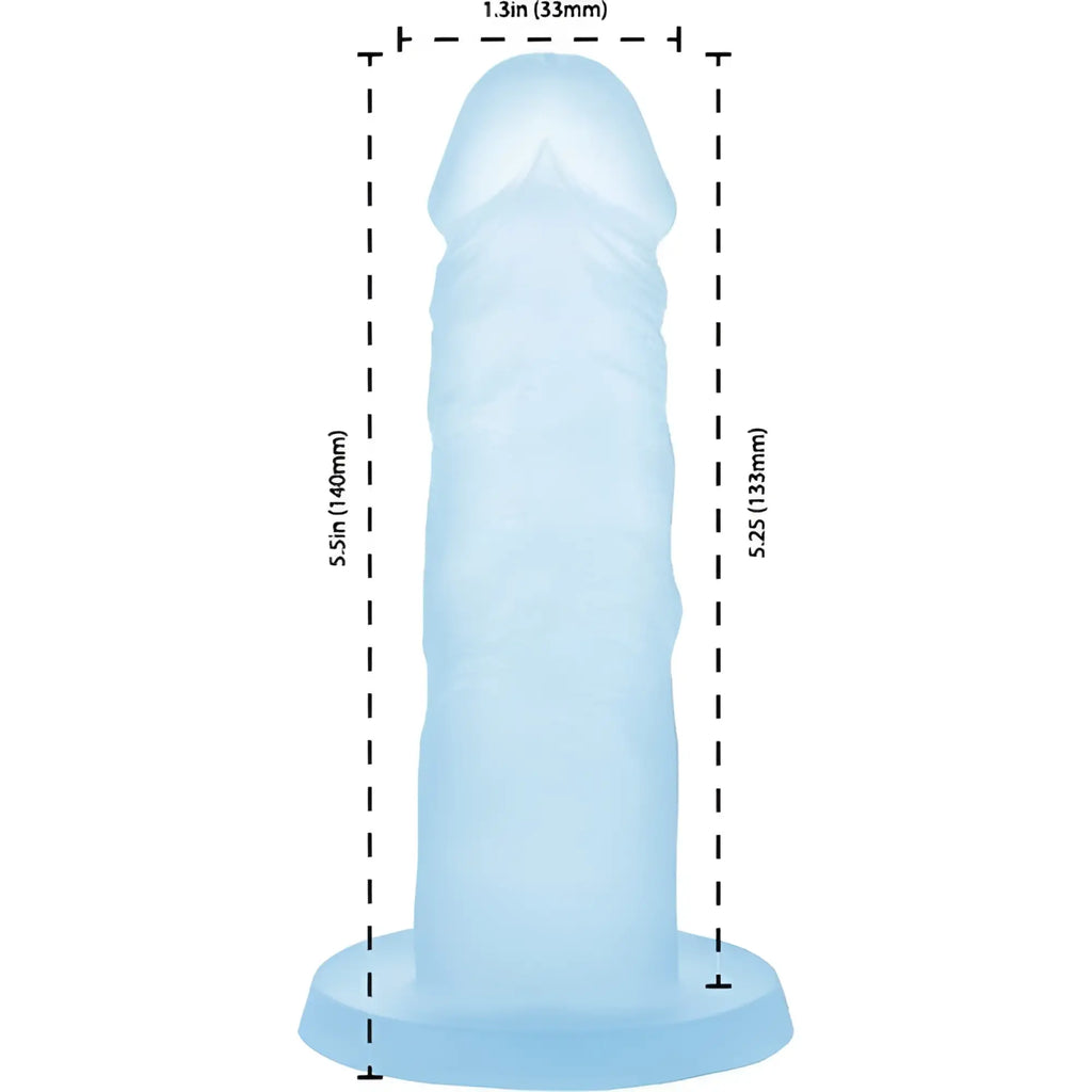 Translucent light blue silicone dildo addiction cocktails dildo blue lagoon 5.5in with textured shaft and rounded head
