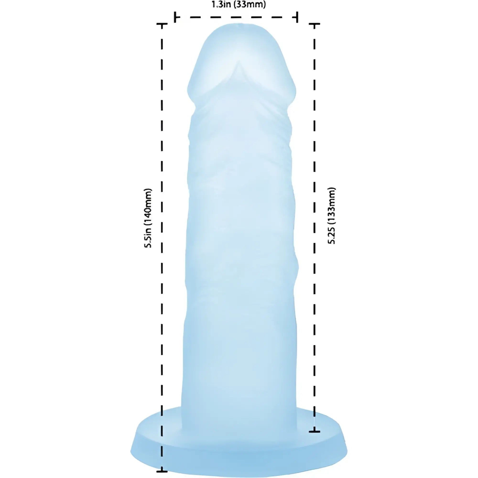 Translucent light blue silicone dildo addiction cocktails dildo blue lagoon 5.5in with textured shaft and rounded head