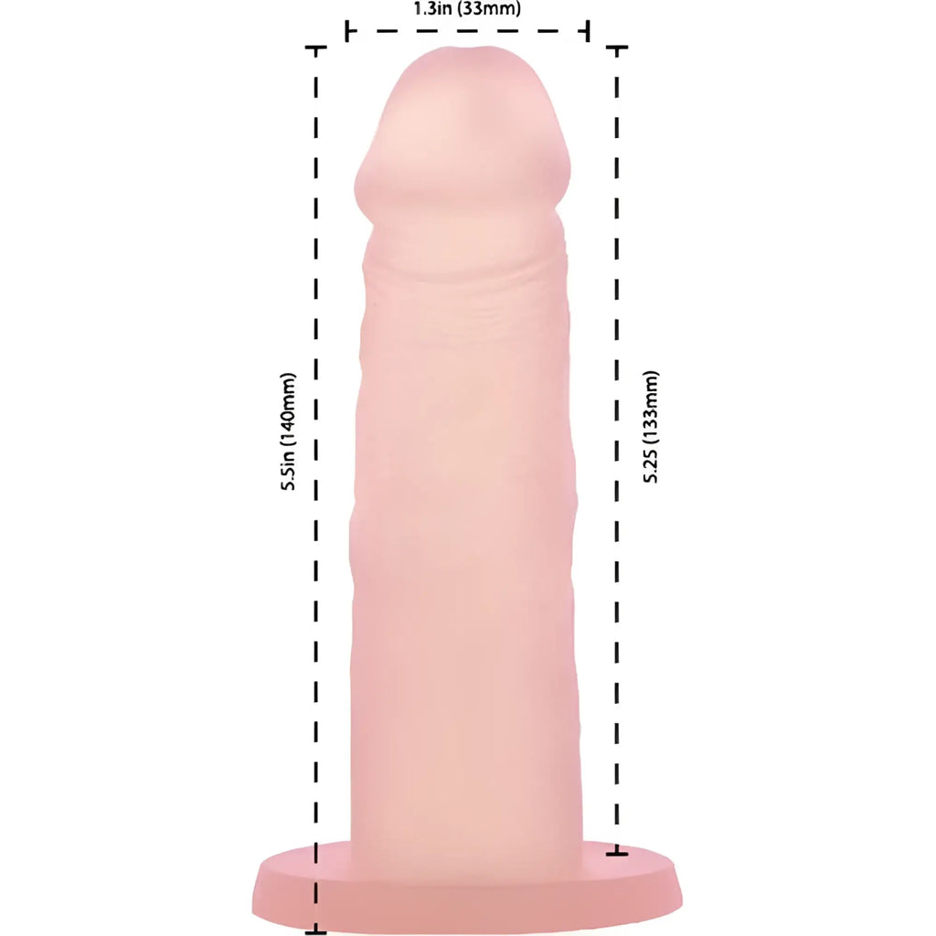Addiction Cocktails dildo peach bellini 5.5in pink silicone phallic shape with rounded head and tapered base