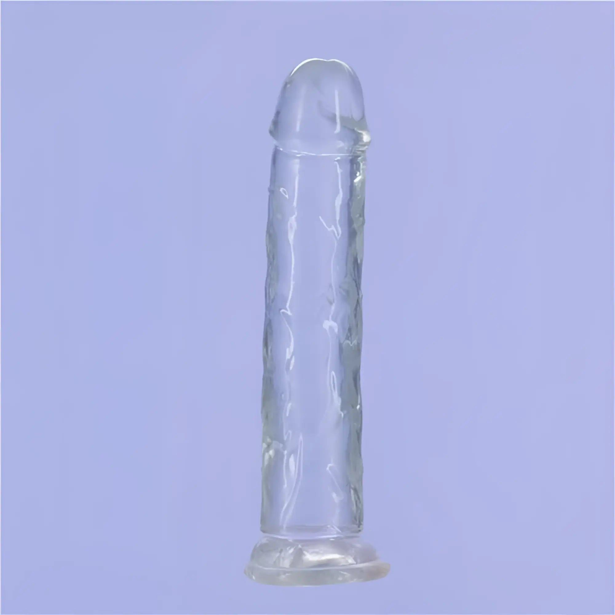 Addiction Crystal dildo straight 7in clear made of transparent silicone with textured surface and rounded head