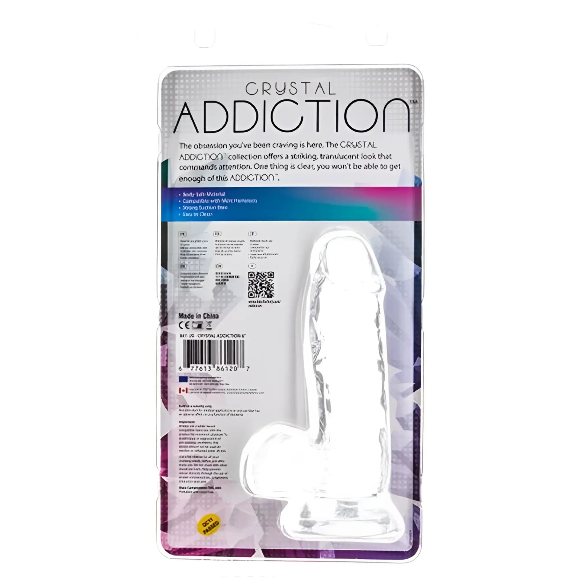 Clear translucent crystal dildo with balls 6in clear featuring smooth glossy finish and stable base for use