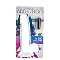 Addiction crystal glass dildo from crystal addiction clean and clear toy collection 8 inches long with bonus black attachment