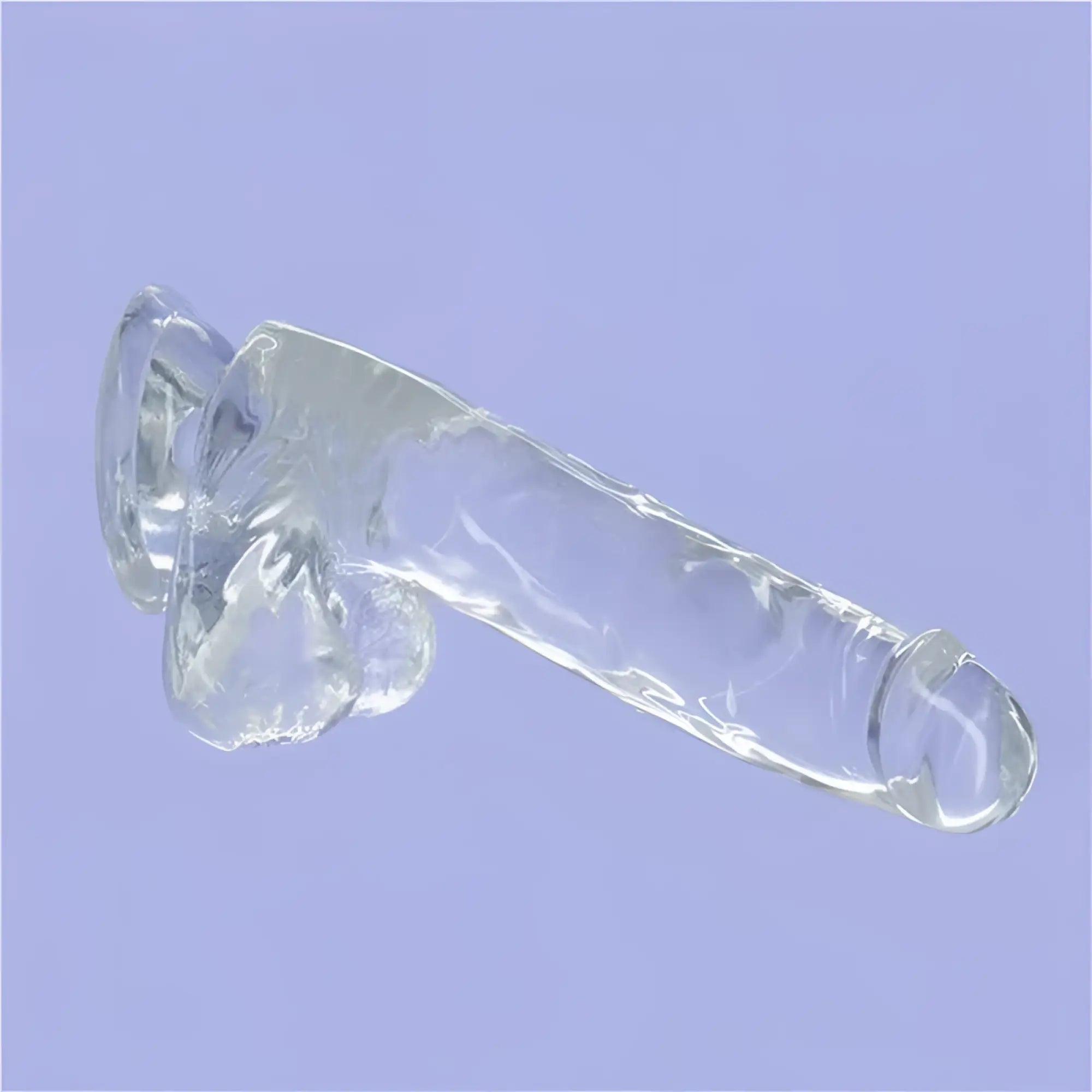 Addiction crystal dildo w balls 8in clear textured transparent silicone dildo with rounded head for intimate use