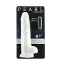 Addiction Pearl Dildo 8.5in pearl white clear silicone toy with glossy finish and subtle textured ridges