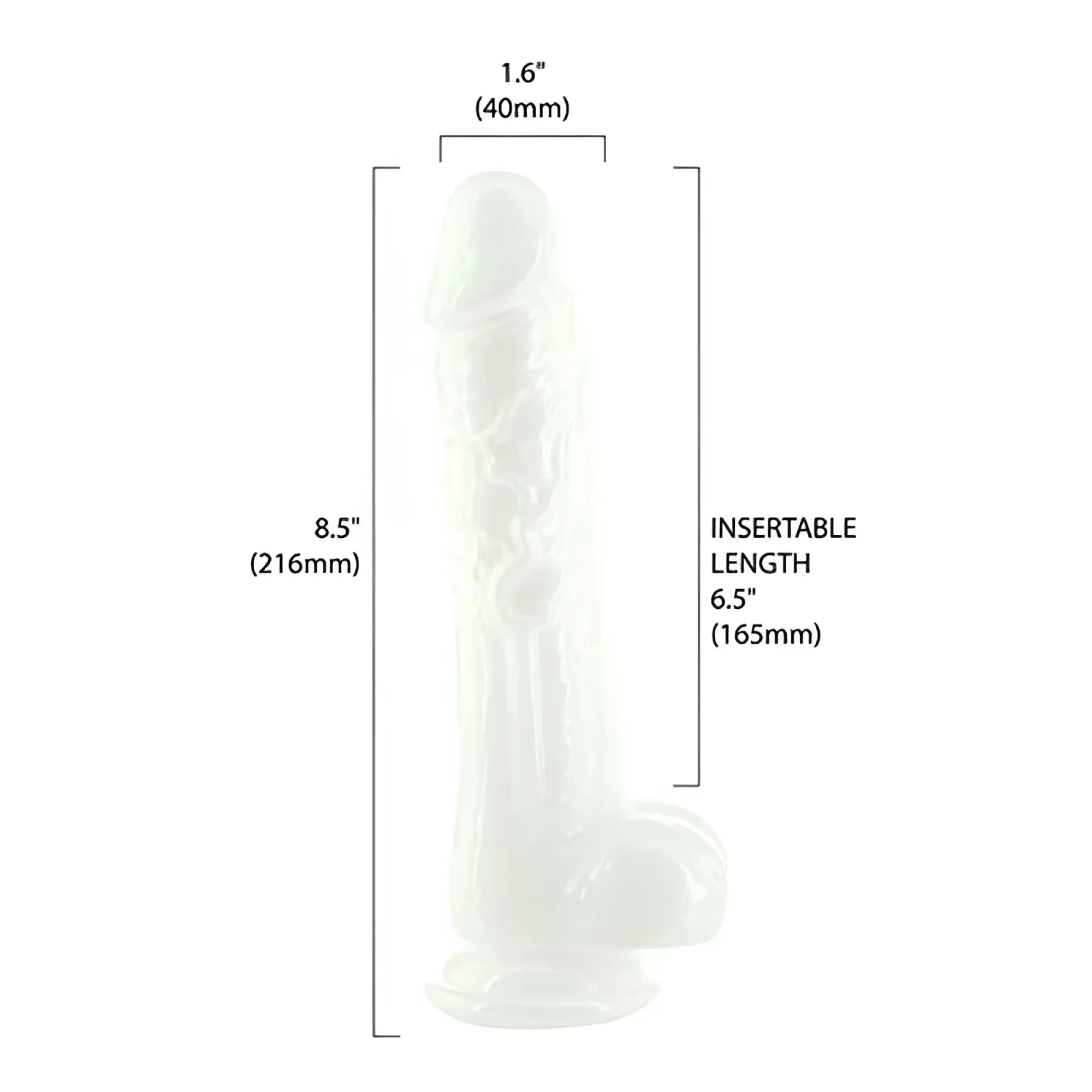 Addiction pearl dildo 8.5in pearl white translucent silicone with detailed design and rounded base