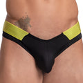 Agacio AGJ032 Neon Bulge Brief black and neon green athletic briefs with sleek form-fitting design
